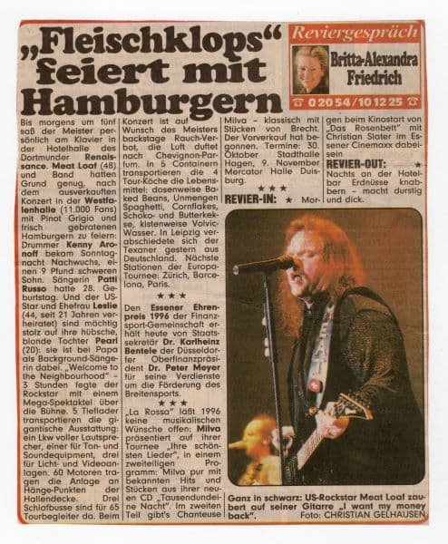 Meat Loaf - Zeitungsbericht (1)