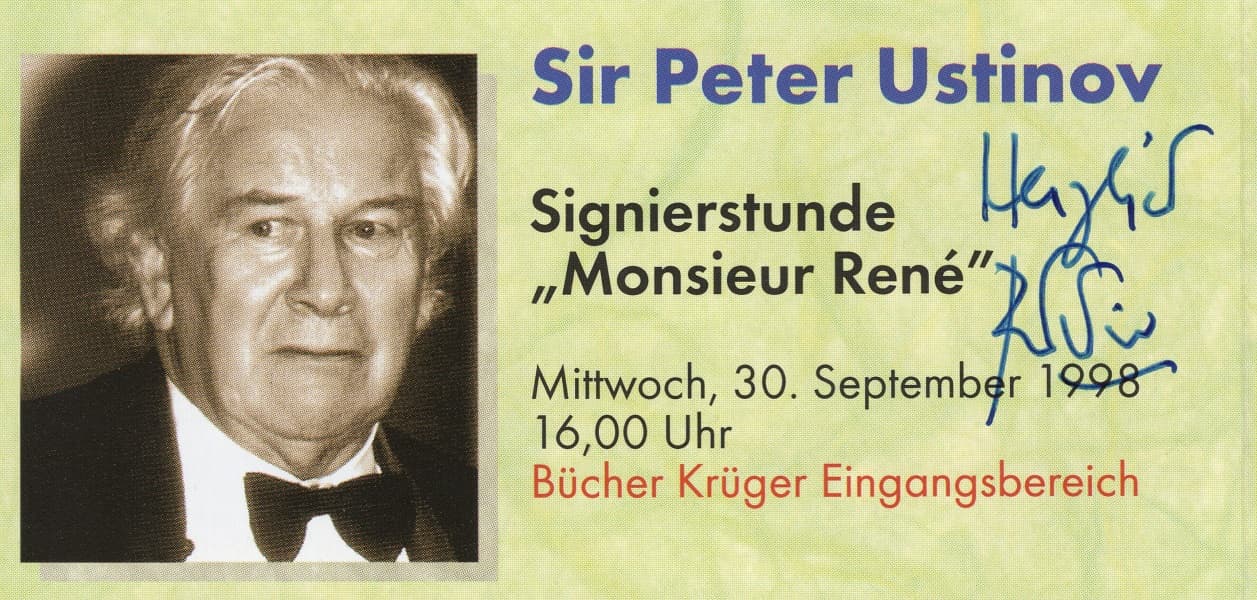 Sir Peter Ustinov (30.09.1998) 1 Bücher Krüger Proschüre) (1)