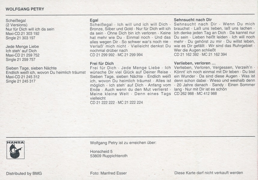 Wolfgang Petry 2 (04.10.1995)